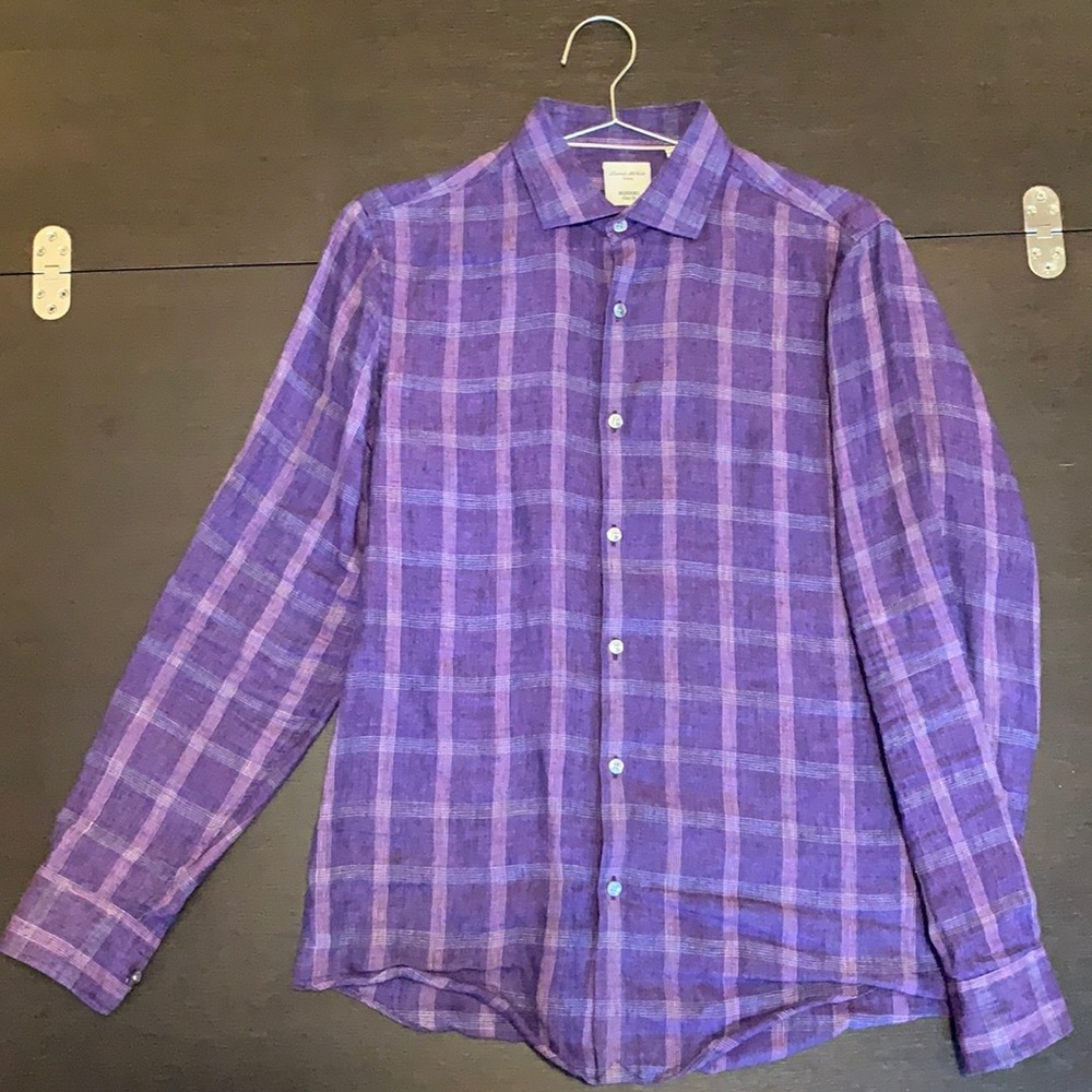 Baird McNutt 100% Linen Purple Shirt